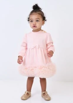 Dawn Tulle Trim Baby Dress Blush Pink -Angels-Face Shop Dawn Baby Dress Blush Pink Lifestyle 1