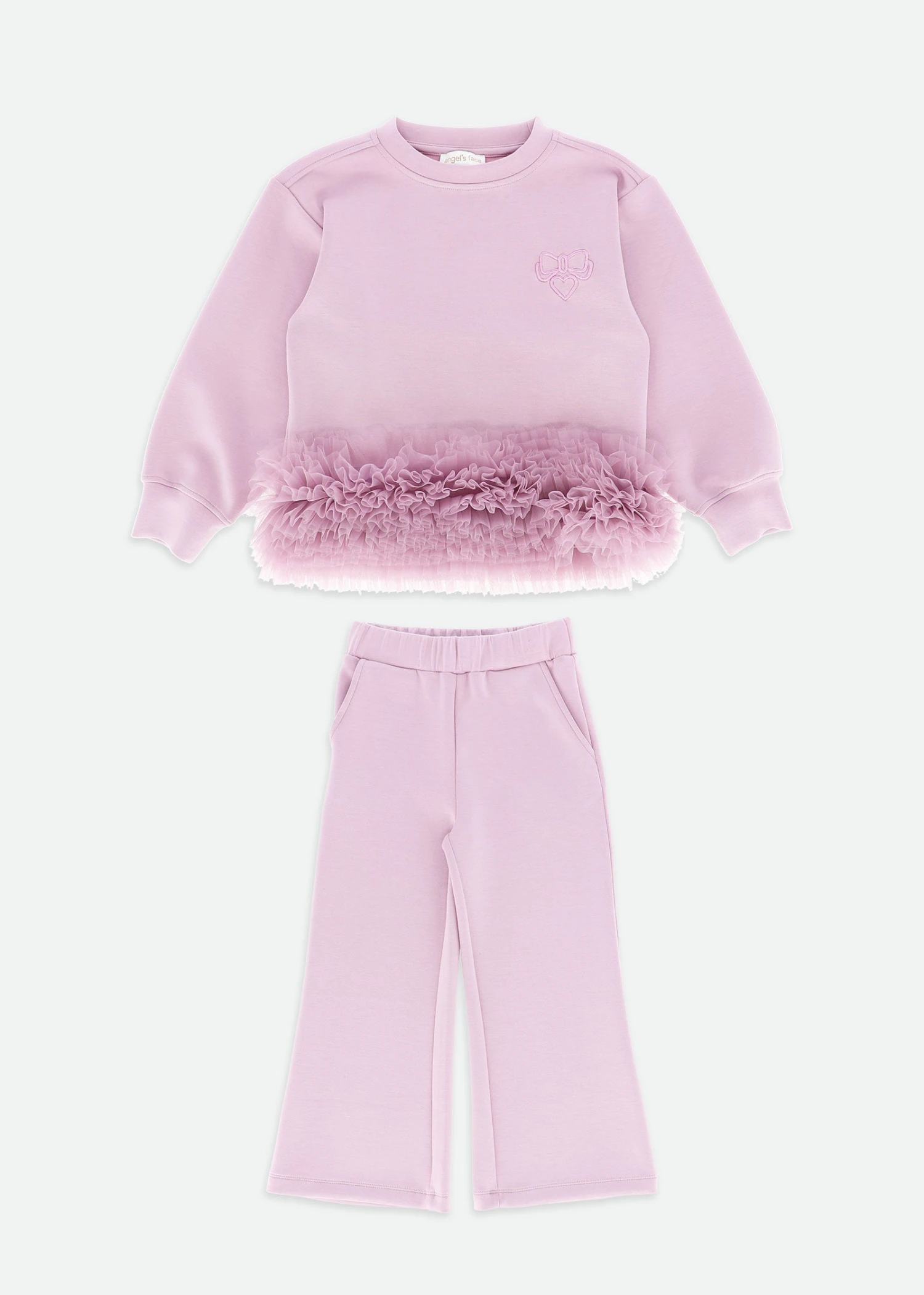 Deonne Tulle Trim Top And Jogger Set Lilac 1 Deonne Tulle Trim Top And Jogger Set Lilac