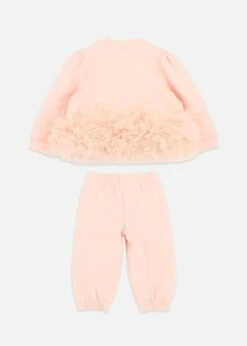 Deonne Tulle Trim Baby Tracksuit Blush Pink 7 Deonne Tulle Trim Baby Tracksuit Blush Pink -Angels-Face Shop DeonneBaby Tracksuit Blush Back