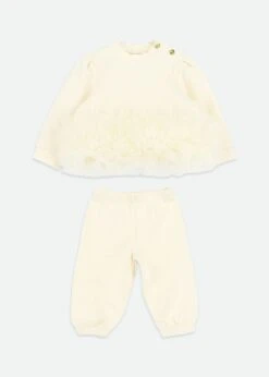 Deonne Tulle Trim Baby Tracksuit Vanilla