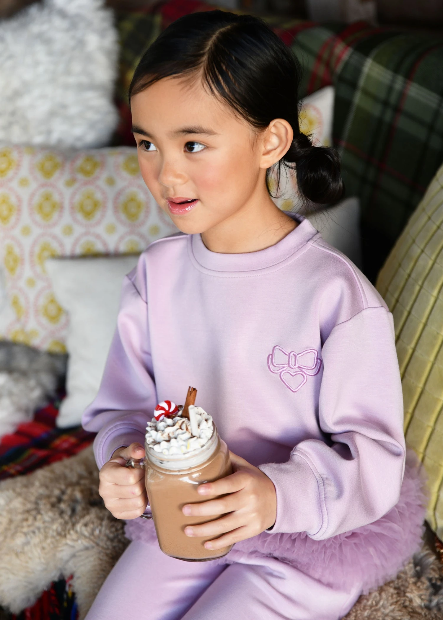 Deonne Tulle Trim Top And Jogger Set Lilac 4 Deonne Tulle Trim Top And Jogger Set Lilac - Image 4