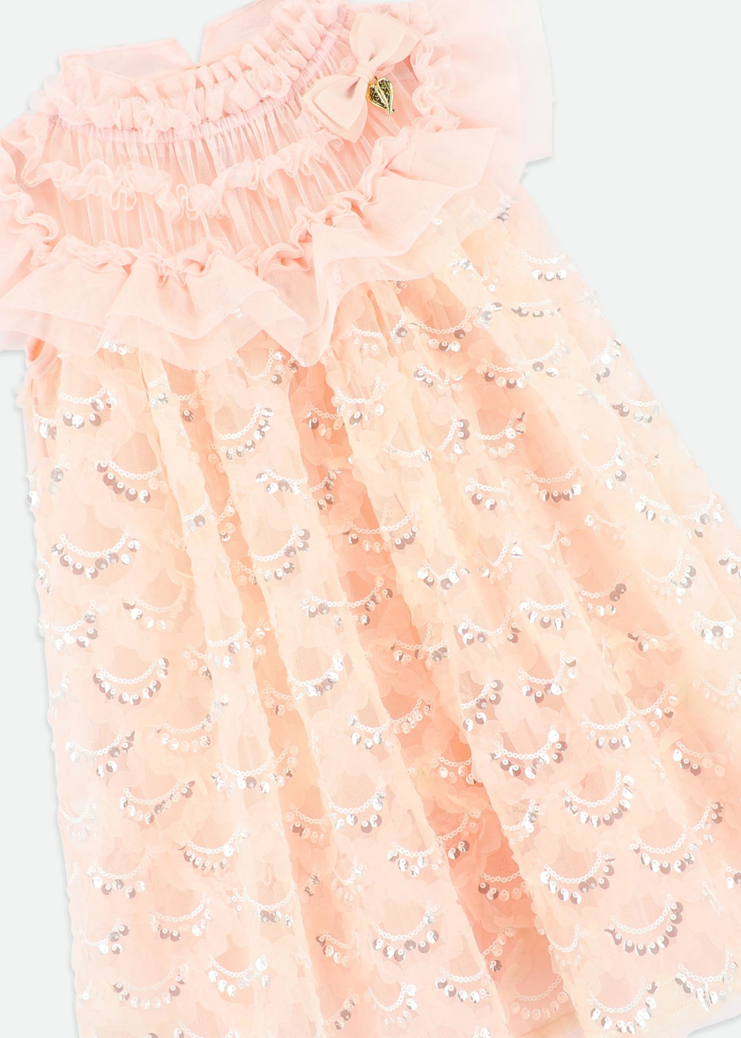 Dominique Sequin Dress Peach 5 Dominique Sequin Dress Peach - Image 5