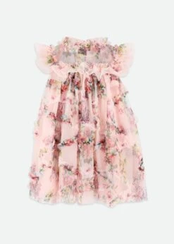 Elle Floral Tulle Dress Pale Pink -Angels-Face Shop Ellie Dress Peach Back