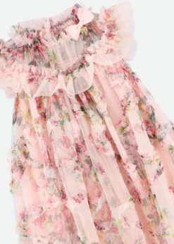 Elle Floral Tulle Dress Pale Pink -Angels-Face Shop Ellie Dress Peach Detail