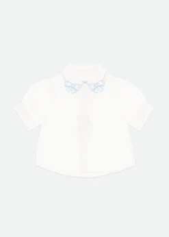 Elouise Sslv Blouse White Blue