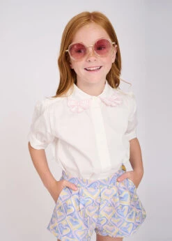 Elouise Sslv Blouse White Pink -Angels-Face Shop Elouise Blouse Rose Lifestyle 1