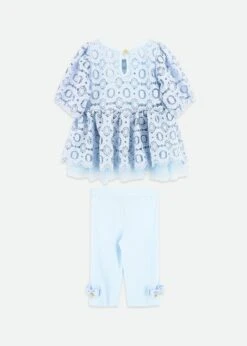 El Paso Top And Short Set Pale Blue -Angels-Face Shop Elpaso Set Blue Back