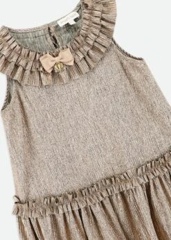 Ember Pleated Dress Gold 8 Ember Pleated Dress Gold -Angels-Face Shop Ember Dress Gold Detail