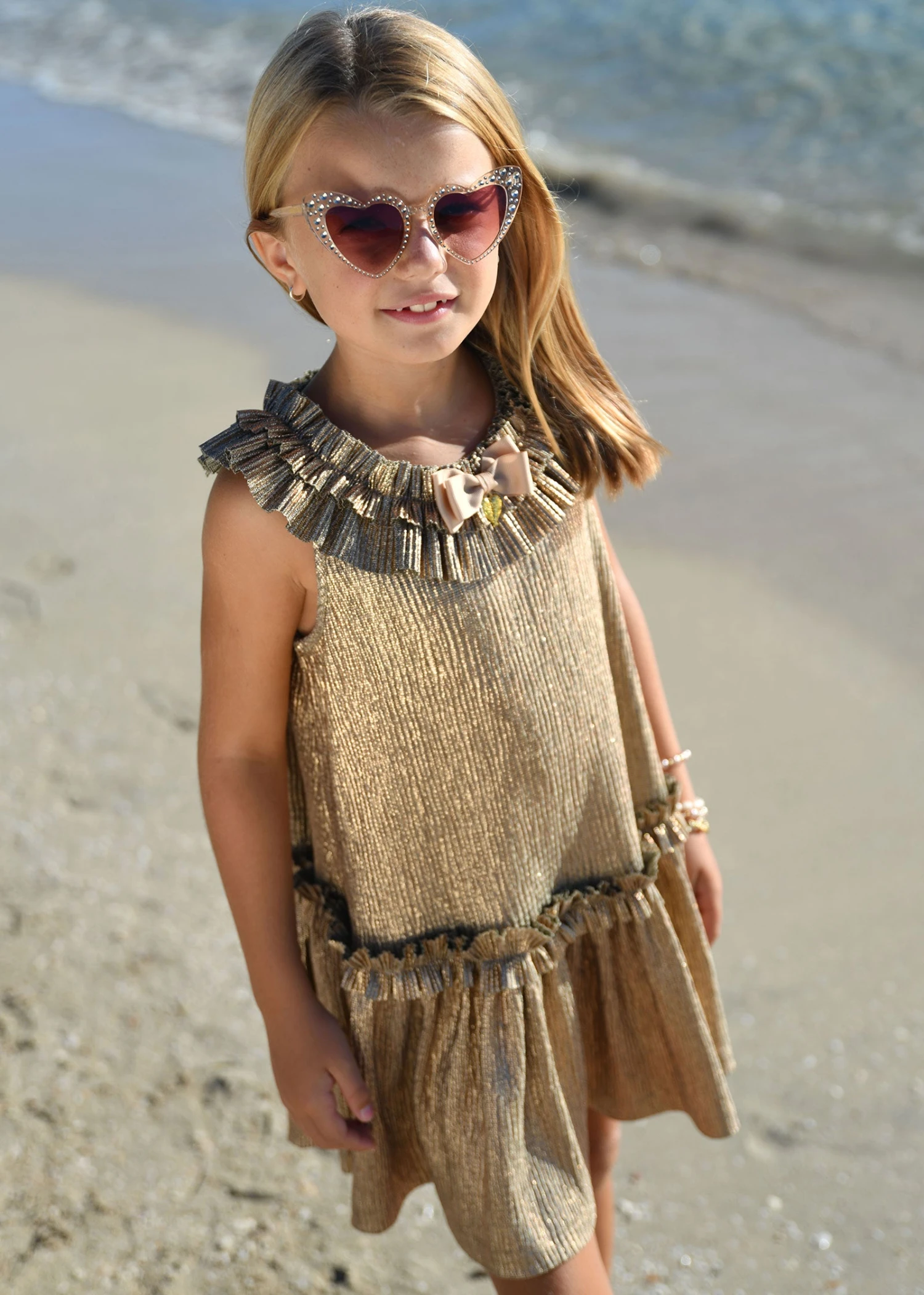 Ember Pleated Dress Gold 2 Ember Pleated Dress Gold - Image 2