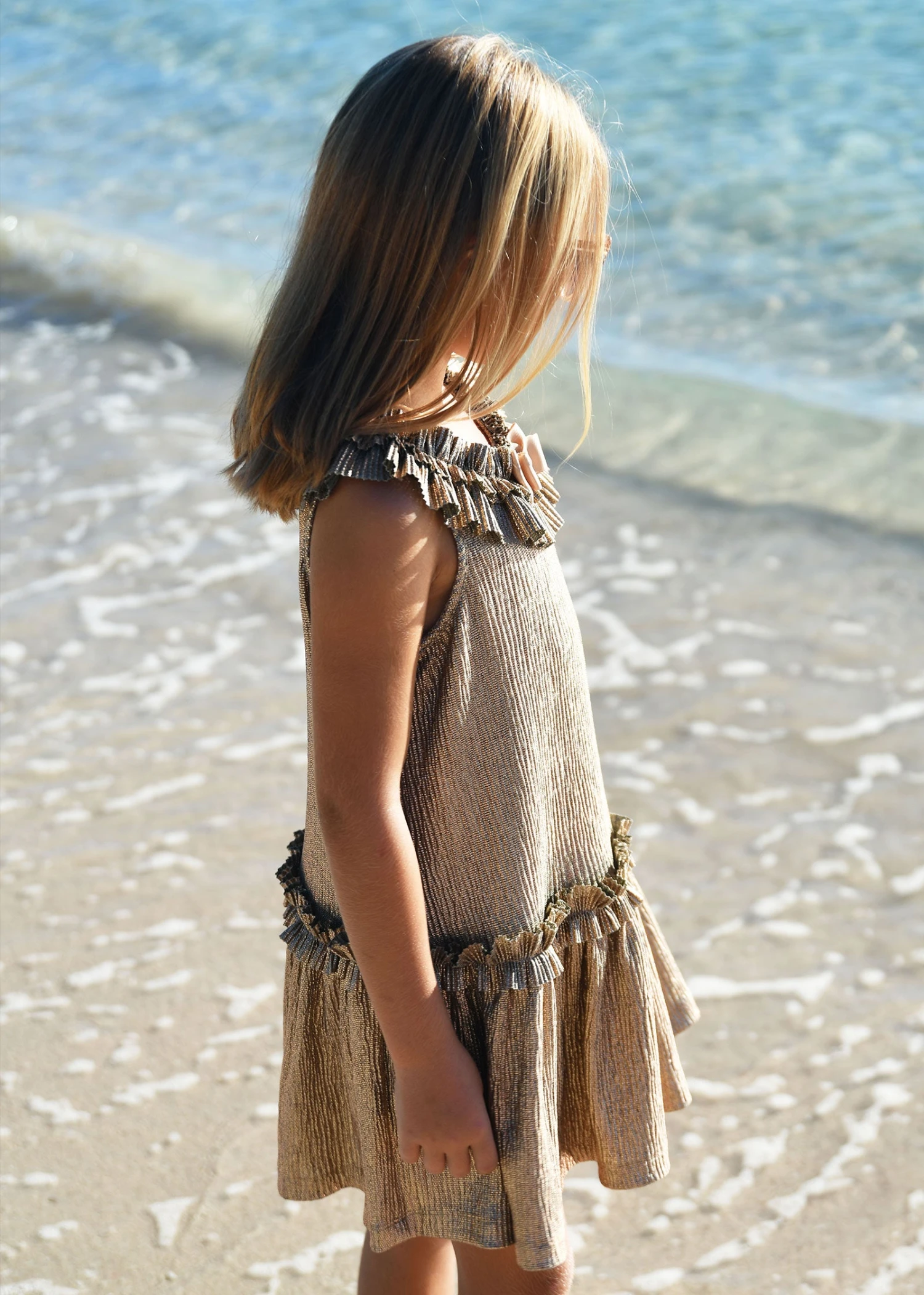 Ember Pleated Dress Gold 3 Ember Pleated Dress Gold - Image 3