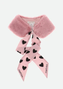 Emerline Faux Fur Collar Tea Rose