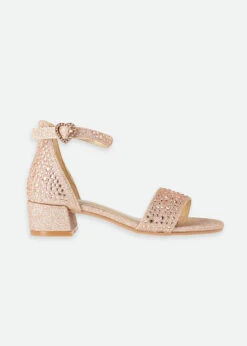 Erin Crystal Sandals Rose Gold -Angels-Face Shop Erin Heel Gold Side