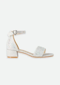 Erin Crystal Sandals Silver -Angels-Face Shop Erin Heel Silver Side