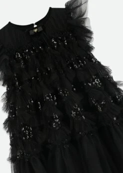 Etta Sequin Tulle Dress Black -Angels-Face Shop Etta Dress Black Detail