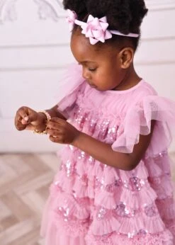 Etta Sequin Tulle Dress Tea Rose -Angels-Face Shop Etta Dress Tea Rose Lifestyle 1