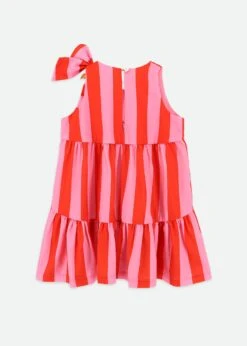 Fallon Striped Dress Pink/Red -Angels-Face Shop Fallon Dress RedPink Back