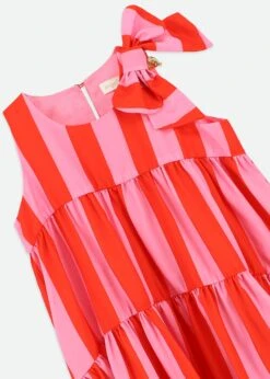 Fallon Striped Dress Pink/Red -Angels-Face Shop Fallon Dress RedPink Detail