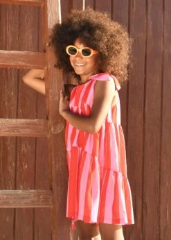 Fallon Striped Dress Pink/Red -Angels-Face Shop Fallon Dress Pink Red Campaign 1