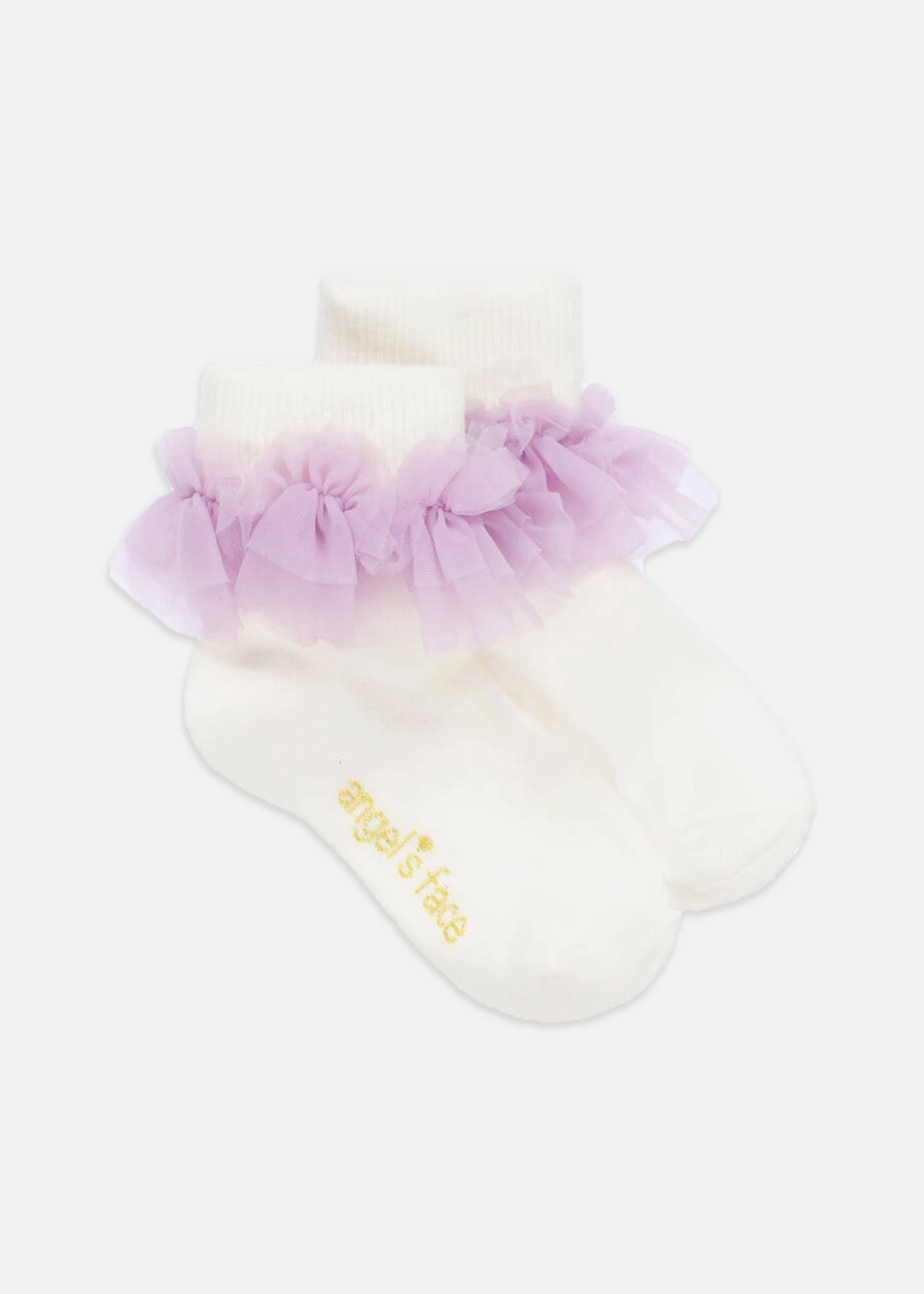 Frilly Socks Snowdrop Lilac 1 Frilly Socks Snowdrop Lilac