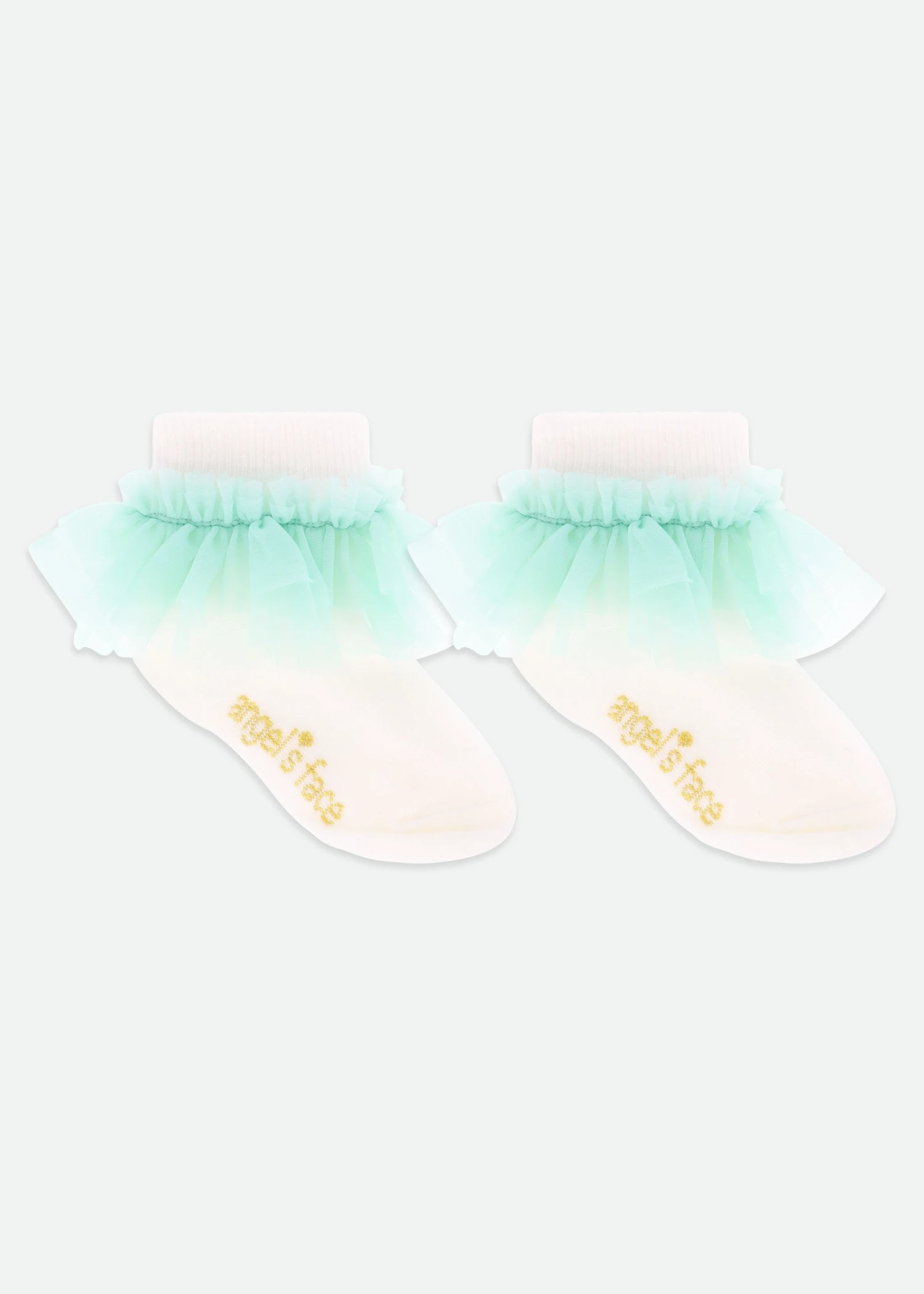 Frilly Socks Snowdrop Mint 1 Frilly Socks Snowdrop Mint