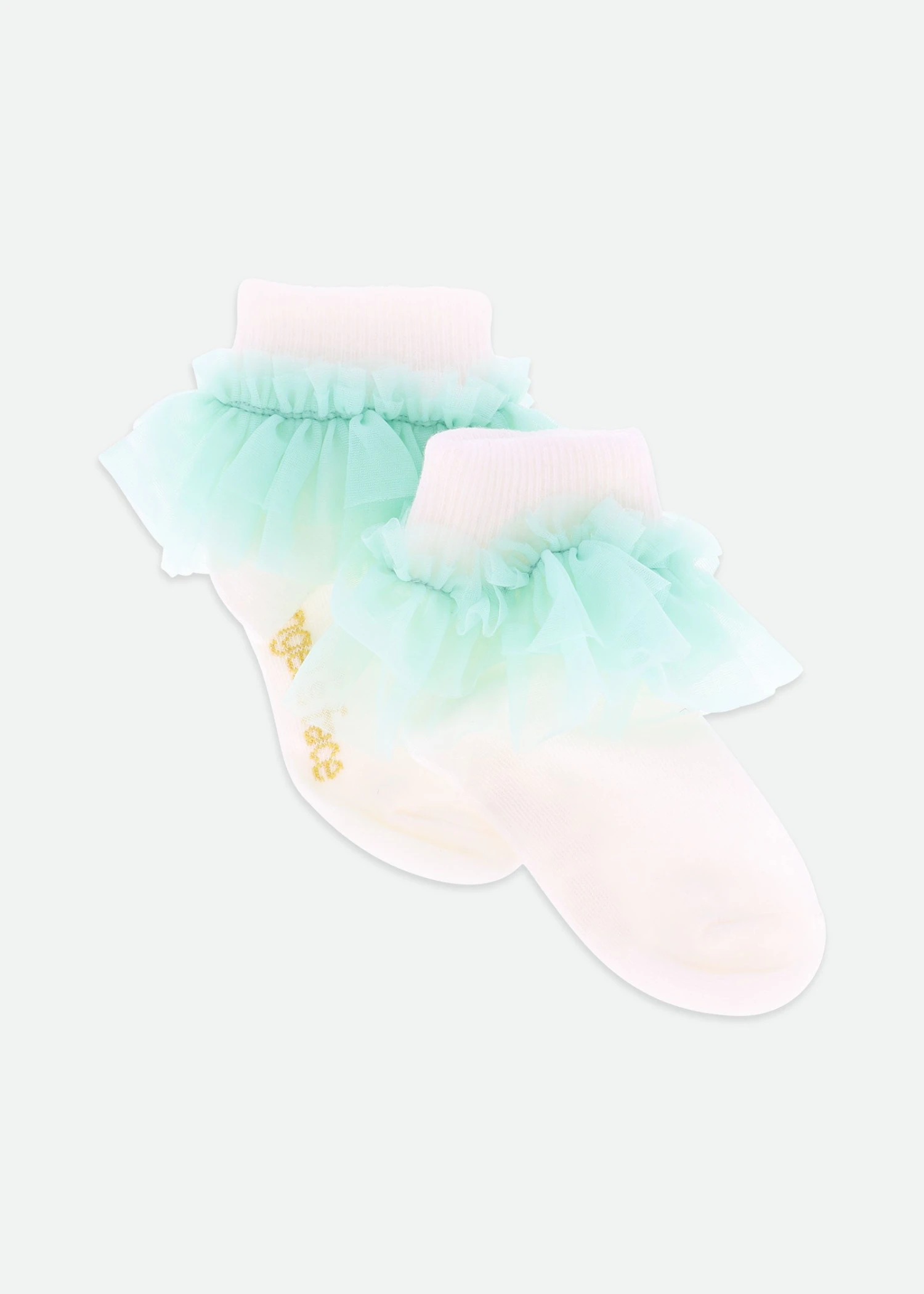 Frilly Socks Snowdrop Mint 2 Frilly Socks Snowdrop Mint - Image 2