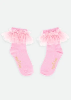Frilly Socks Pink -Angels-Face Shop Frilly Socks Pink 2