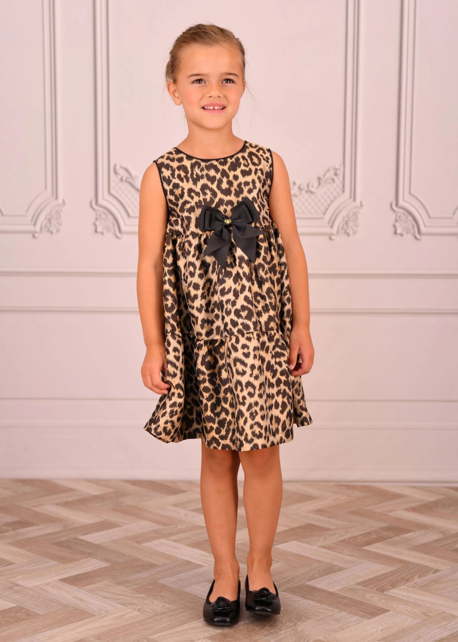 Georgie Leopard Tiered Dress Black 4 Georgie Leopard Tiered Dress Black - Image 4