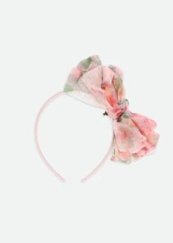 Gladys Flower Tulle Headband Peach -Angels-Face Shop Gladys Headband Peach Back