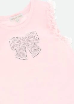 Houston Crystal Bow Top Pale Pink 6 Houston Crystal Bow Top Pale Pink -Angels-Face Shop Houston Top Pink Detail