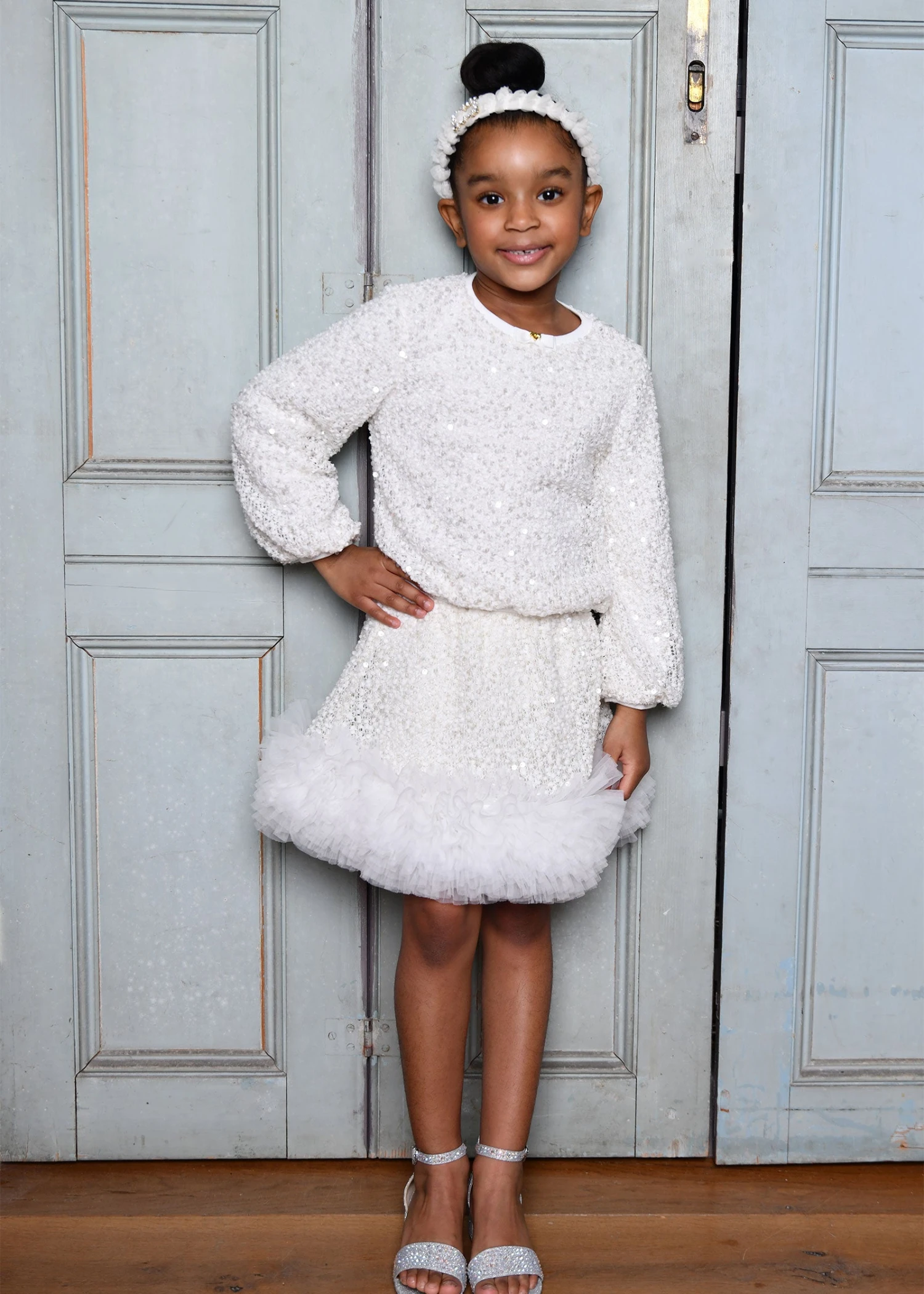 Cedar Boucle Sequin Top Snowdrop 4 Cedar Boucle Sequin Top Snowdrop - Image 4