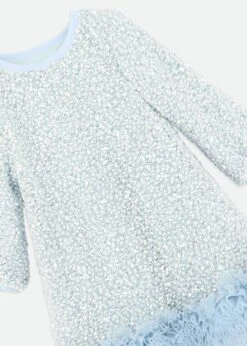 Jeanette Boucle Sequin Dress Pale Blue -Angels-Face Shop Jeanette Dress Blue Detail