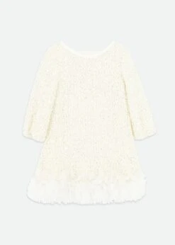 Jeanette Boucle Sequin Dress Snowdrop