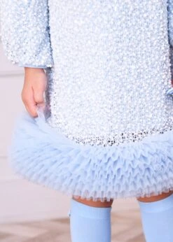 Jeanette Boucle Sequin Dress Pale Blue -Angels-Face Shop Jeanette Dress Pale Blue Lifestyle 1