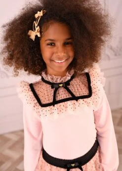 Juni Flock Dotted Tulle Top/Skirt Set Blush Pink -Angels-Face Shop Juni Set Blush Pink Lifestyle 2