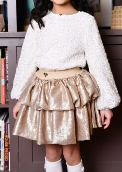 Kazzie Metallic Puff Skirt Gold -Angels-Face Shop Kazzie Skirt Gold Lifestyle 1