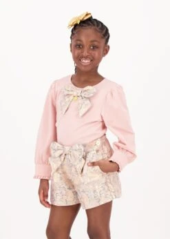 Laetitia Paisley Shorts With Bow Grey -Angels-Face Shop Laetitia.bow Shorts Grey Lifestyle 1