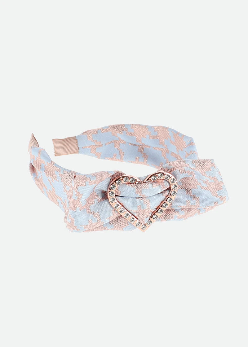 Lana Houndstooth Headband Blue Rose Gold 1 Lana Houndstooth Headband Blue Rose Gold