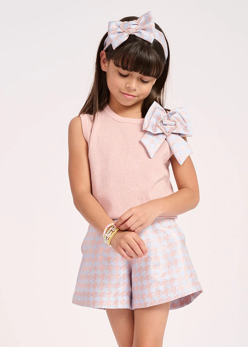 Lana Houndstooth Headband Blue Rose Gold 2 Lana Houndstooth Headband Blue Rose Gold - Image 2