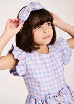 Lana Houndstooth Headband Blue -Angels-Face Shop Lana Headband Blue Lifesyle