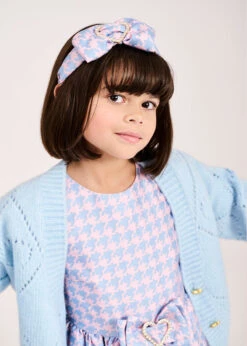 Lana Houndstooth Headband Blue -Angels-Face Shop Lana Headband Blue Lifesyle 1