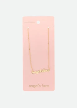 Logo Necklace Gold -Angels-Face Shop Logo Necklace Gold Front2
