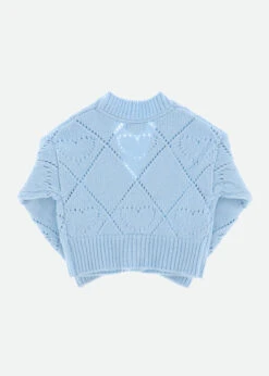 Lou Heart Knit Cardigan Blue 9 Lou Heart Knit Cardigan Blue -Angels-Face Shop Lou Cardigan Blue Back