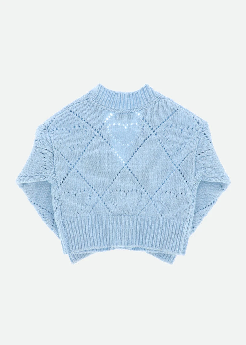 Lou Heart Knit Cardigan Blue 5 Lou Heart Knit Cardigan Blue - Image 5