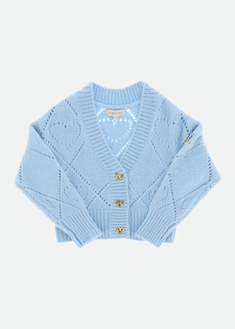 Lou Heart Knit Cardigan Blue 1 Lou Heart Knit Cardigan Blue