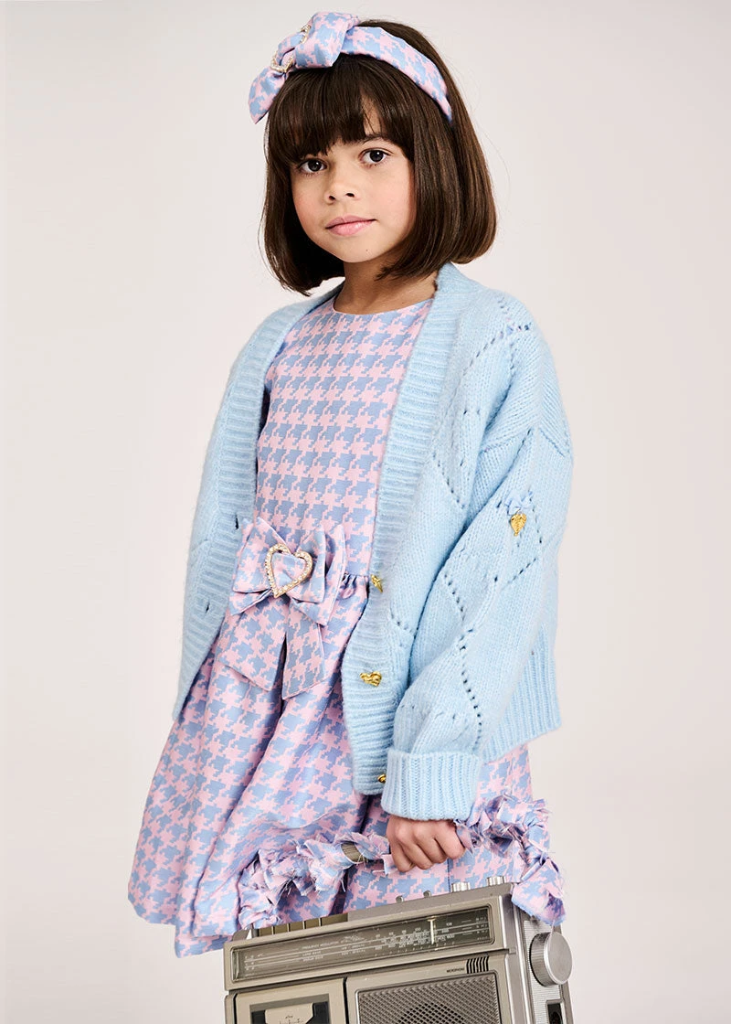 Lou Heart Knit Cardigan Blue 4 Lou Heart Knit Cardigan Blue - Image 4