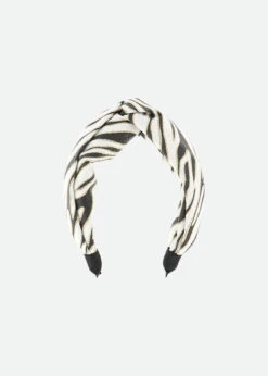 Lourdes Zebra Jacquard Headband White/Black -Angels-Face Shop Lourdes Headband Black White Back
