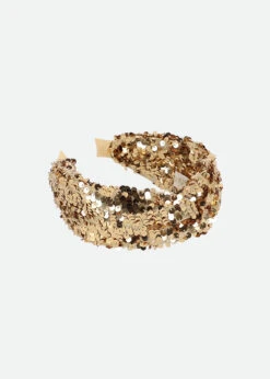 Lourdes Sequin Headband Gold -Angels-Face Shop Lourdes Headband Gold Side