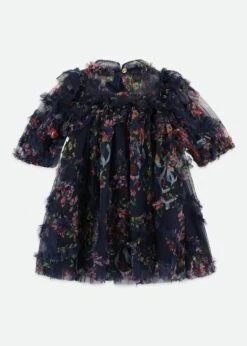 Luella Floral Tulle Dress Navy -Angels-Face Shop Luella Dress Navy Back