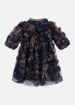 Luella Floral Tulle Dress Navy