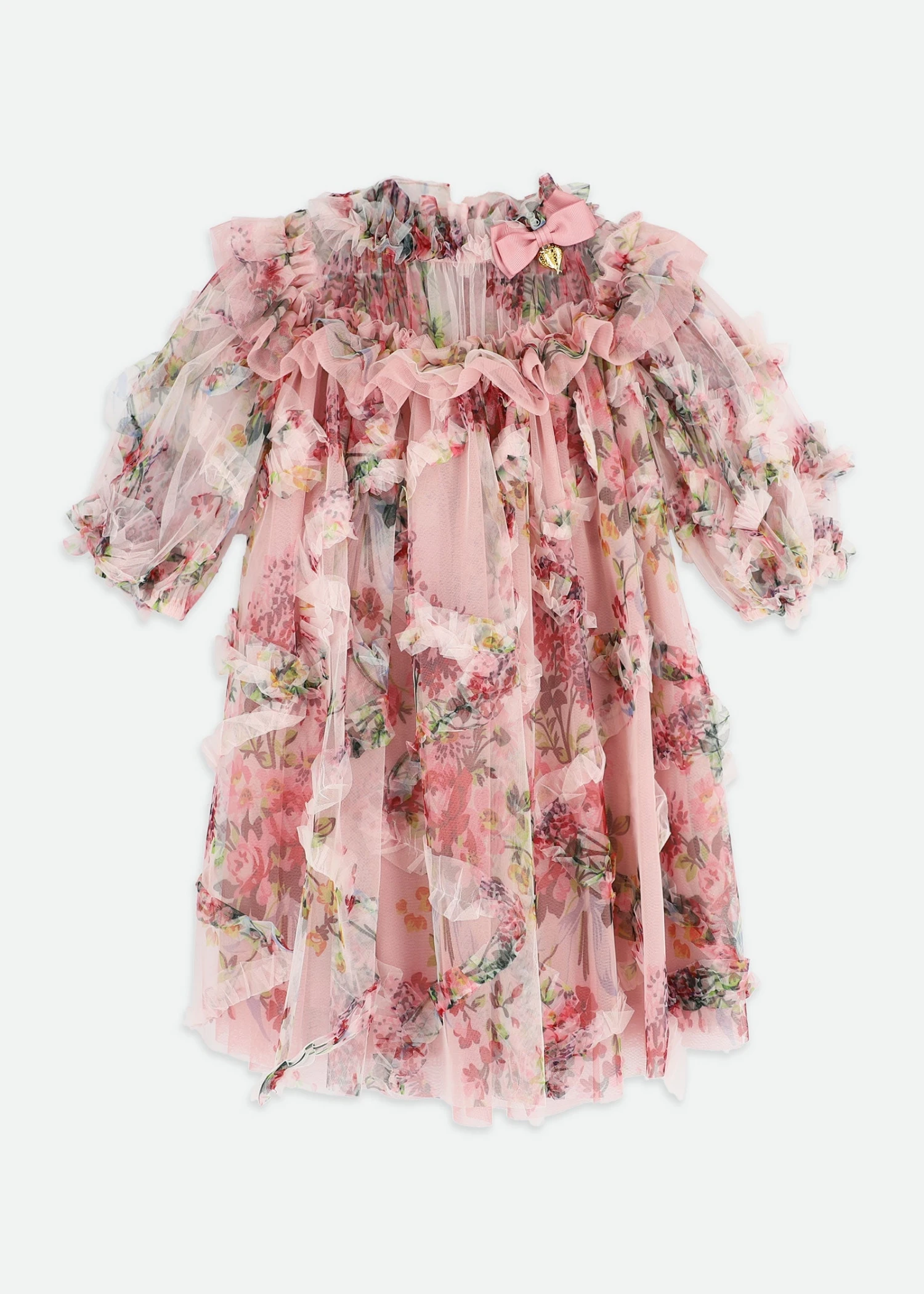 Luella Floral Tulle Dress Tea Rose 1 Luella Floral Tulle Dress Tea Rose